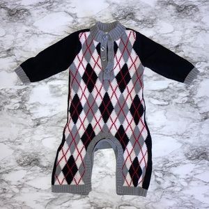 Old navy Argyle sweater onesie